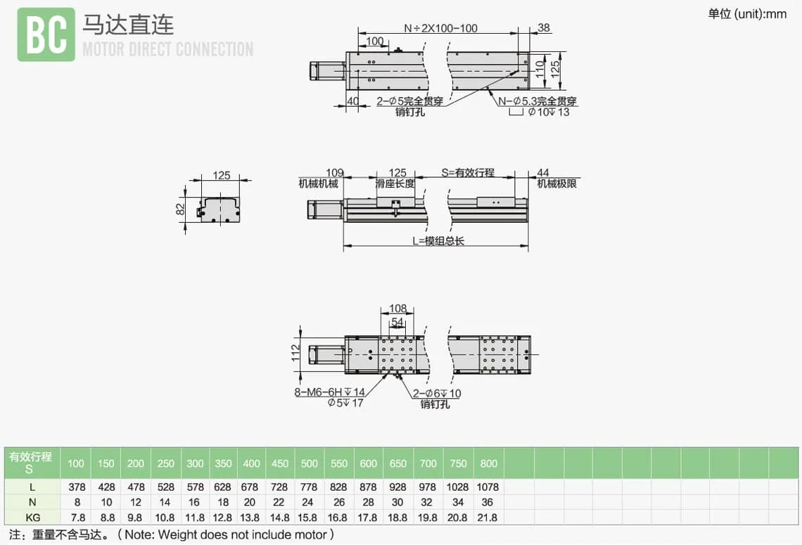 全封闭丝杆模组DE125