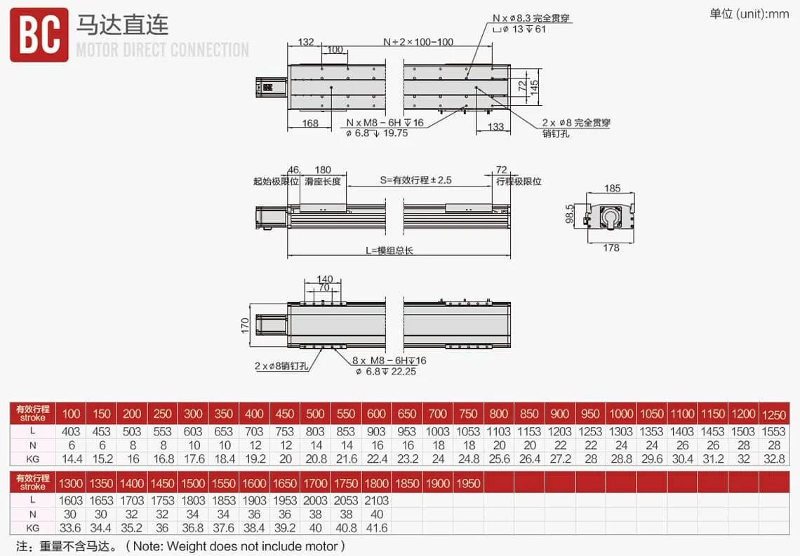 丝杆模组DK178尺寸