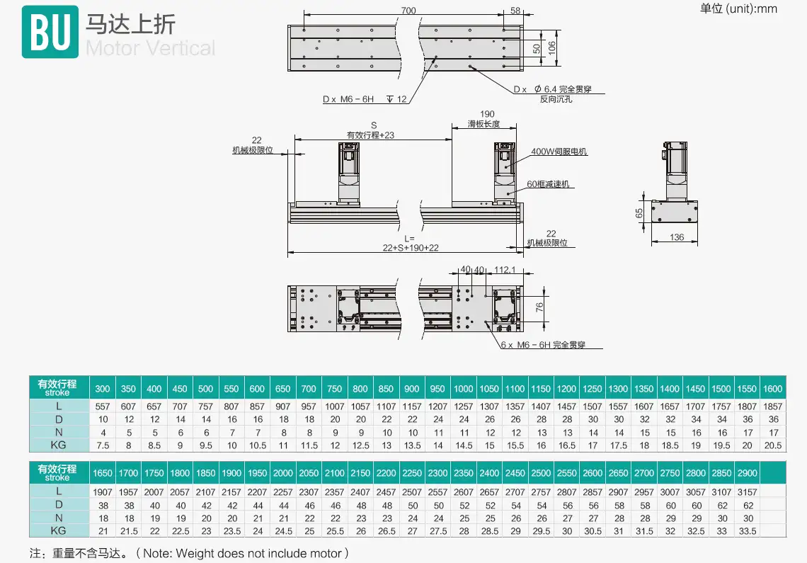 齿轮齿条直线模组DZ136