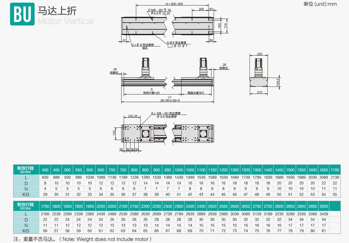 齿轮齿条直线模组DZ210
